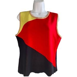NEW YORK & COMPANY Colorblock Sleeveless Sweater Shell Size L